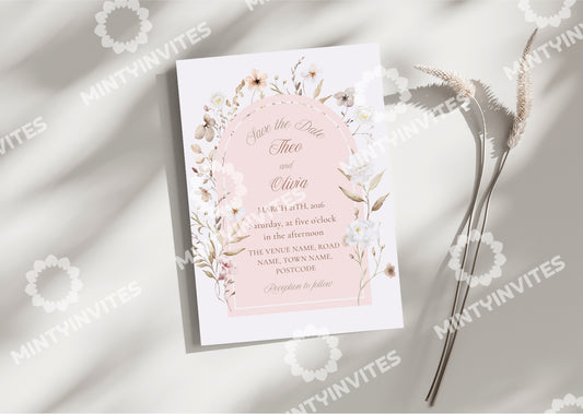 Blush Floral Invite - MintyInvites