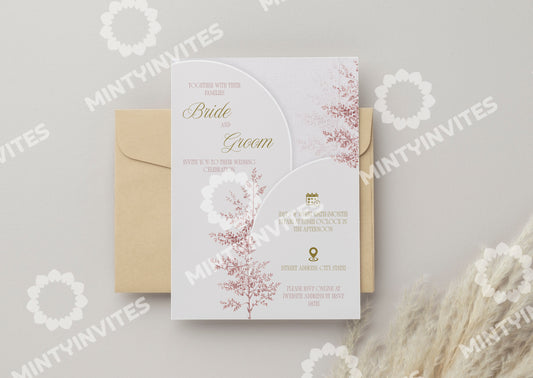 Ethereal Rosewood Wedding Invitation - Mintyinvites