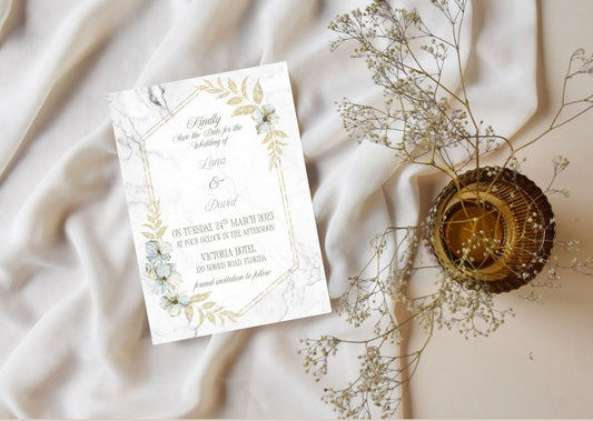 Marble & Gold Invite - MintyInvites