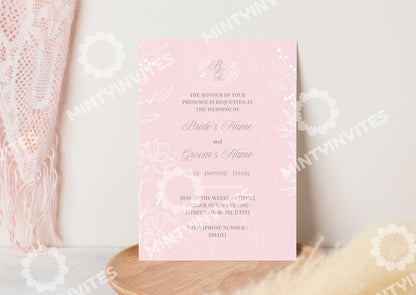 Blush Romance Wedding Invitation - MintyInvites