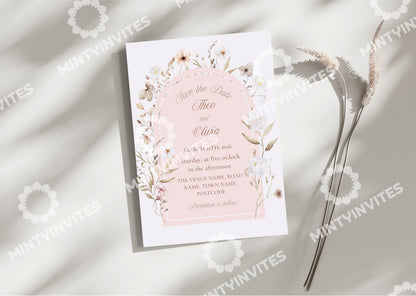 Blush Floral Invite - MintyInvites