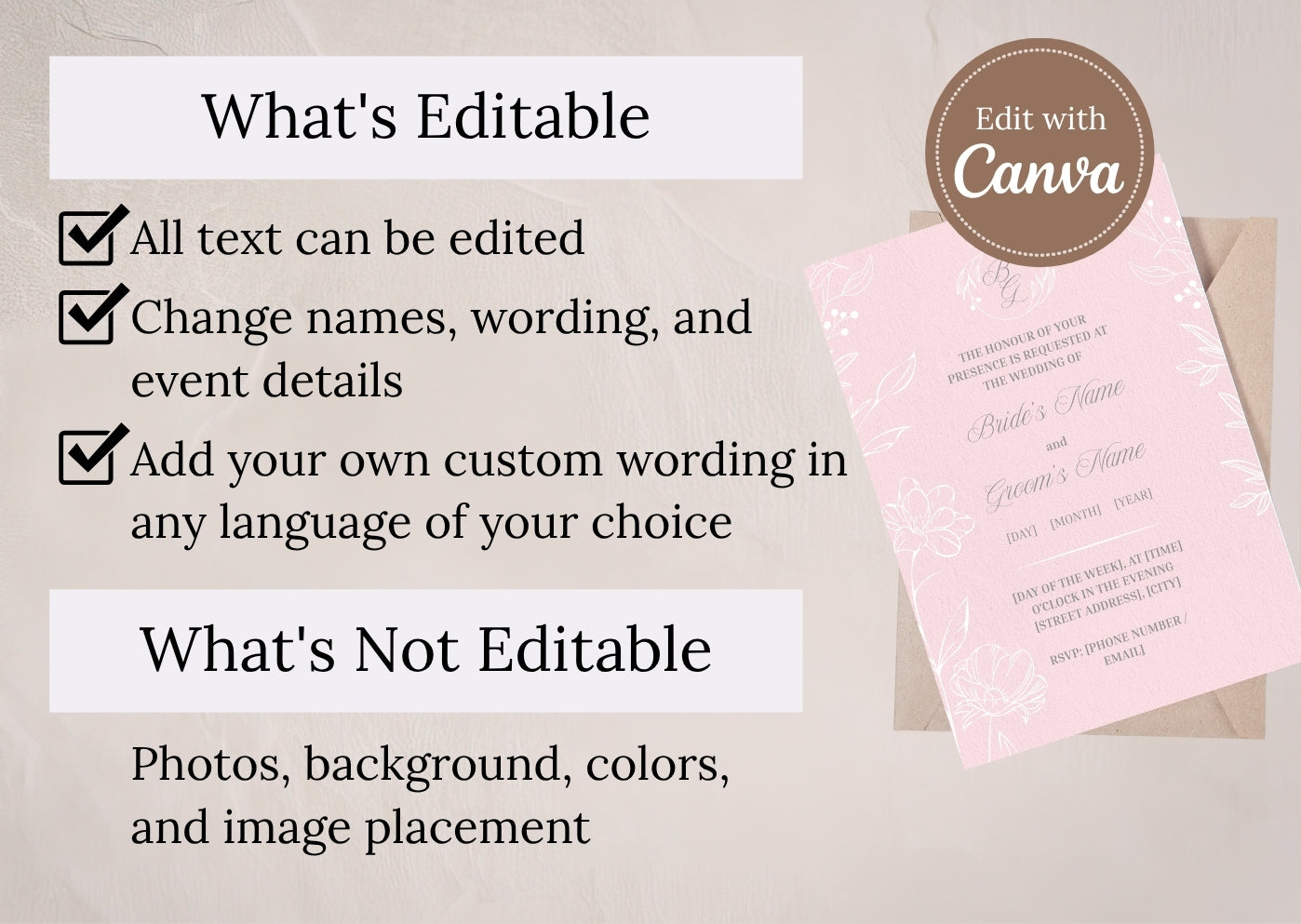 Blush Romance Wedding Invitation - MintyInvites