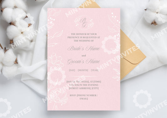 Blush Romance Wedding Invitation - MintyInvites