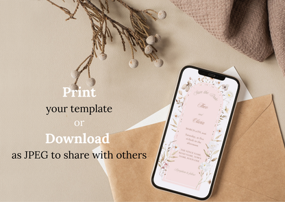 Blush Floral Invite - MintyInvites