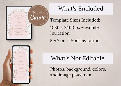 Blush Floral Invite - MintyInvites