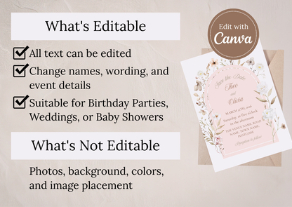 Blush Floral Invite - MintyInvites