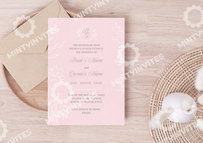 Blush Romance Wedding Invitation - MintyInvites