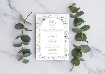 Blue Garden Romance wedding - Mintyinvites