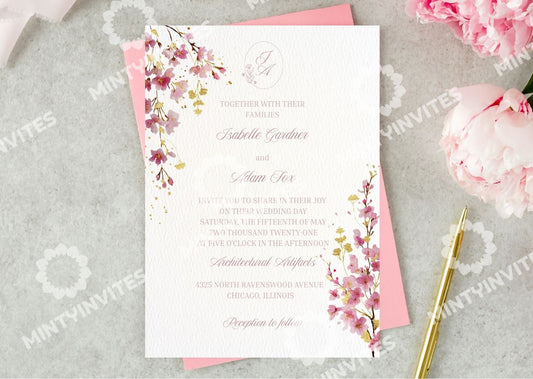 Cherry Blossom Wedding Invitation - Mintyinvites