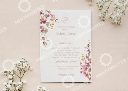Cherry Blossom Wedding Invitation - Mintyinvites