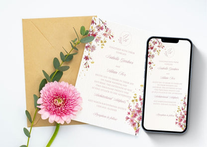 Cherry Blossom Wedding Invitation - Mintyinvites