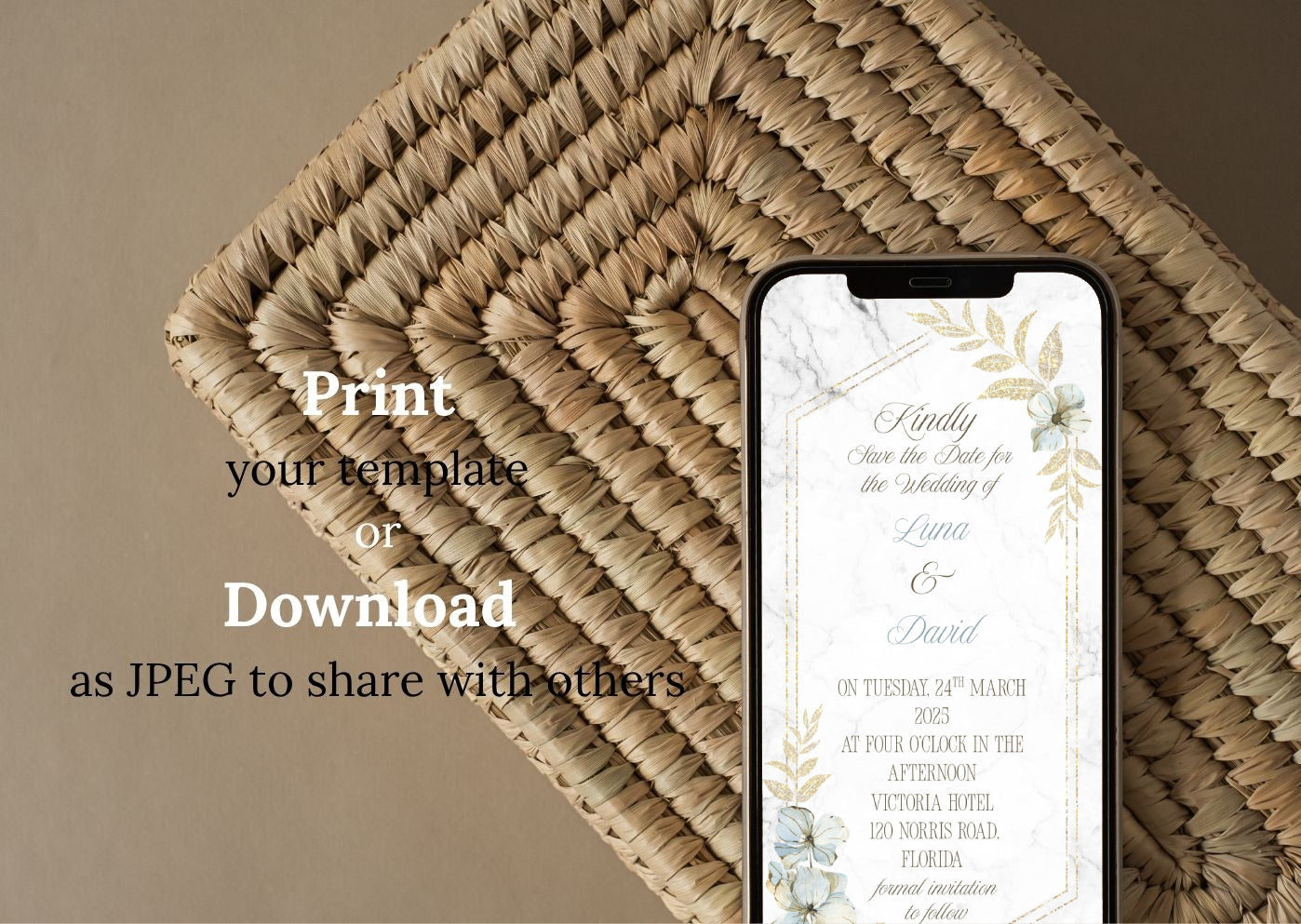 Marble & Gold Invite - MintyInvites