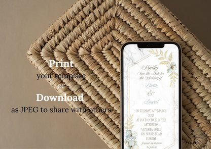 Marble & Gold Invite - MintyInvites