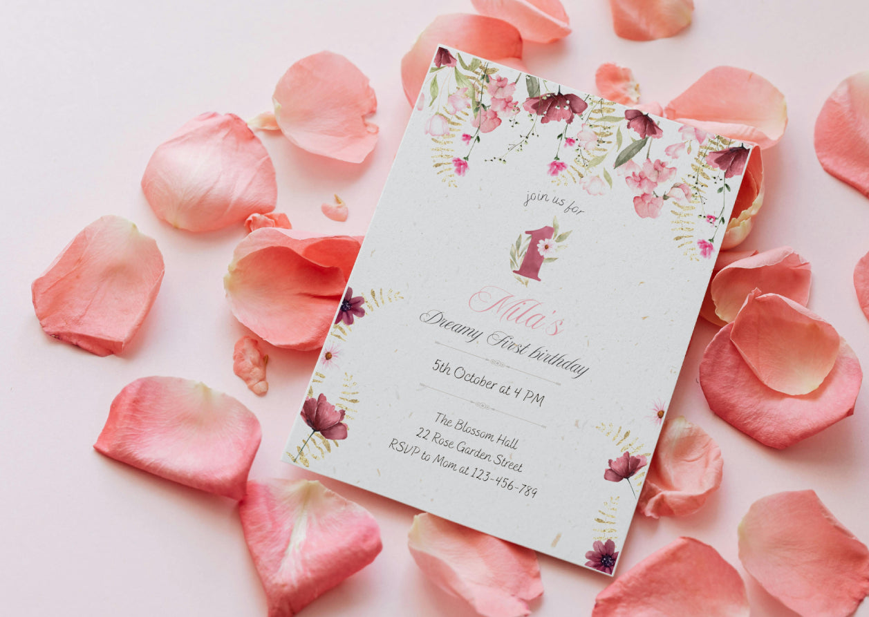 Dreamy Blossom Birthday Invitation - MintyInvites