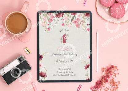 Dreamy Blossom Birthday Invitation - MintyInvites