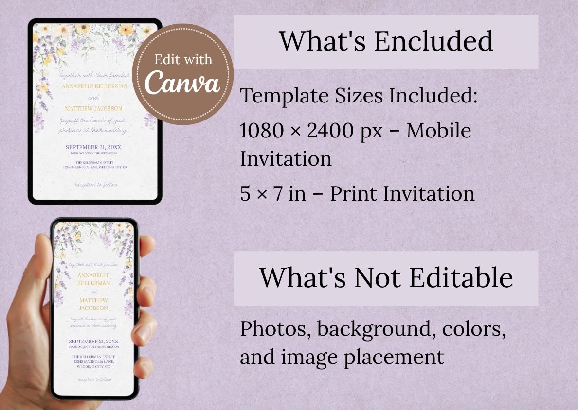 Lavender Meadow Wedding Invitation - Mintyinvites
