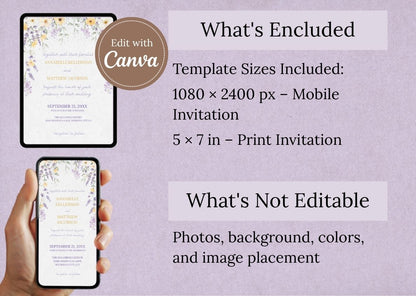 Lavender Meadow Wedding Invitation - Mintyinvites
