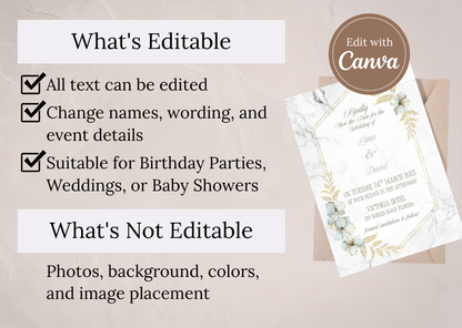 Marble & Gold Invite - MintyInvites