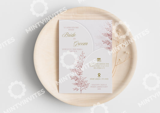 Ethereal Rosewood Wedding Invitation - Mintyinvites