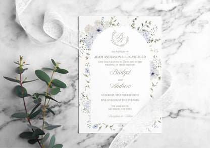 Blue Garden Romance wedding - Mintyinvites