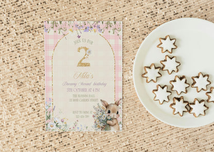 Garden Bunny Birthday Invite - MintyInvites