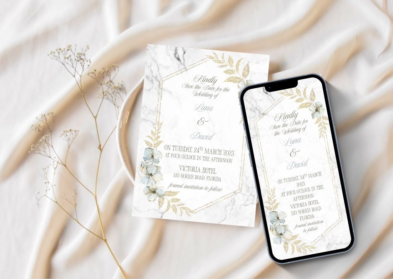 Marble & Gold Invite - MintyInvites