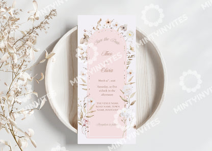 Blush Floral Wedding Invite - MintyInvites
