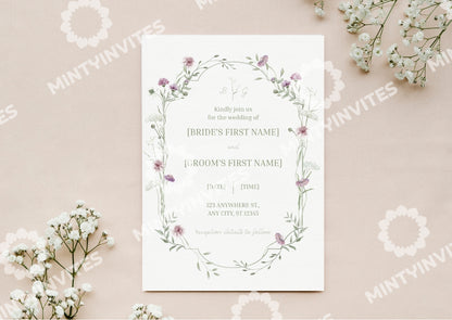 Wildflower Meadow Wedding Invitation - Mintyinvites