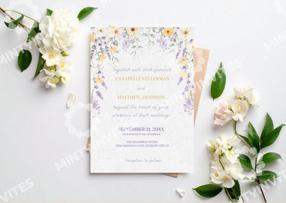 Lavender Meadow Wedding Invitation - Mintyinvites