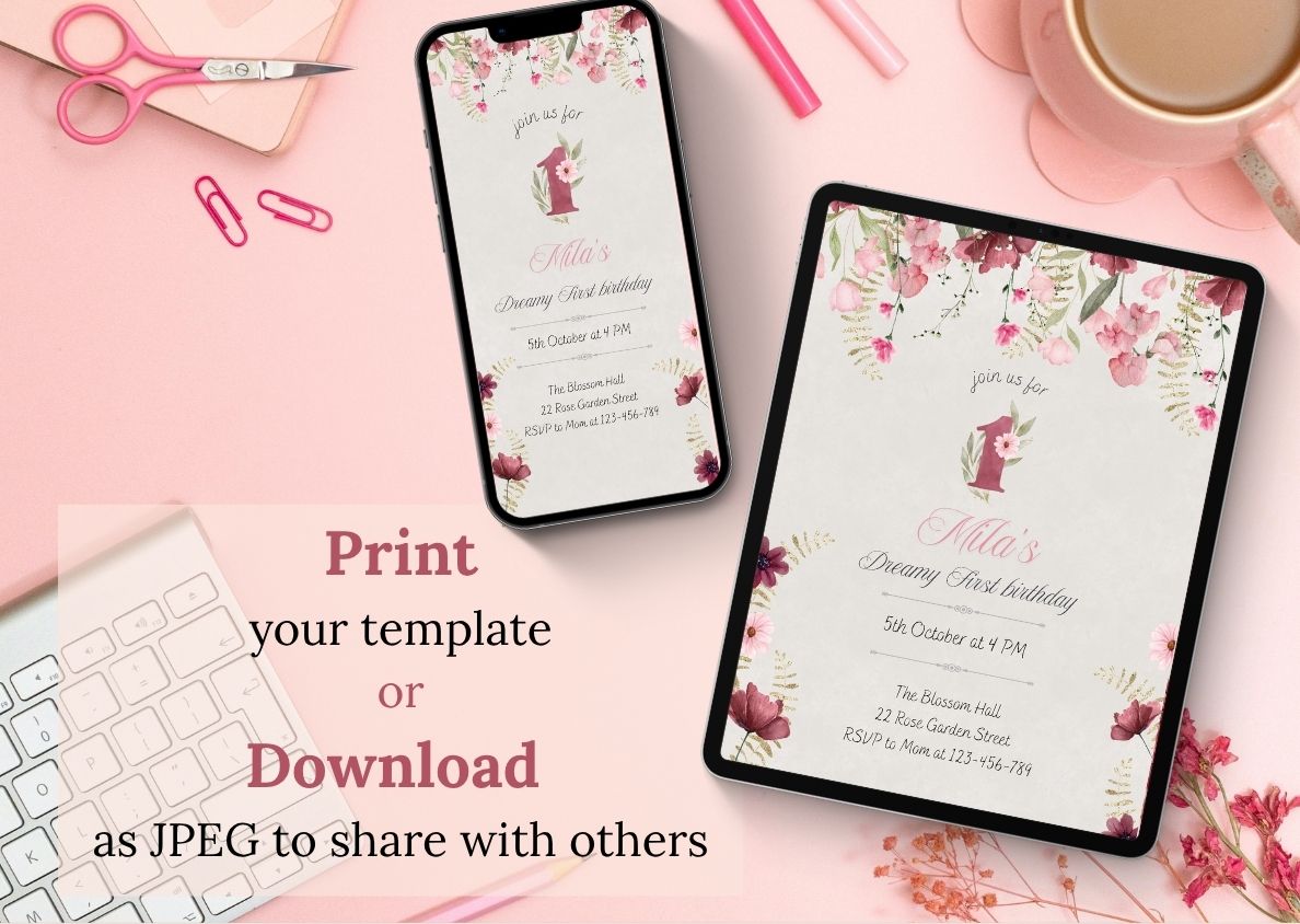 Dreamy Blossom Birthday Invitation - MintyInvites