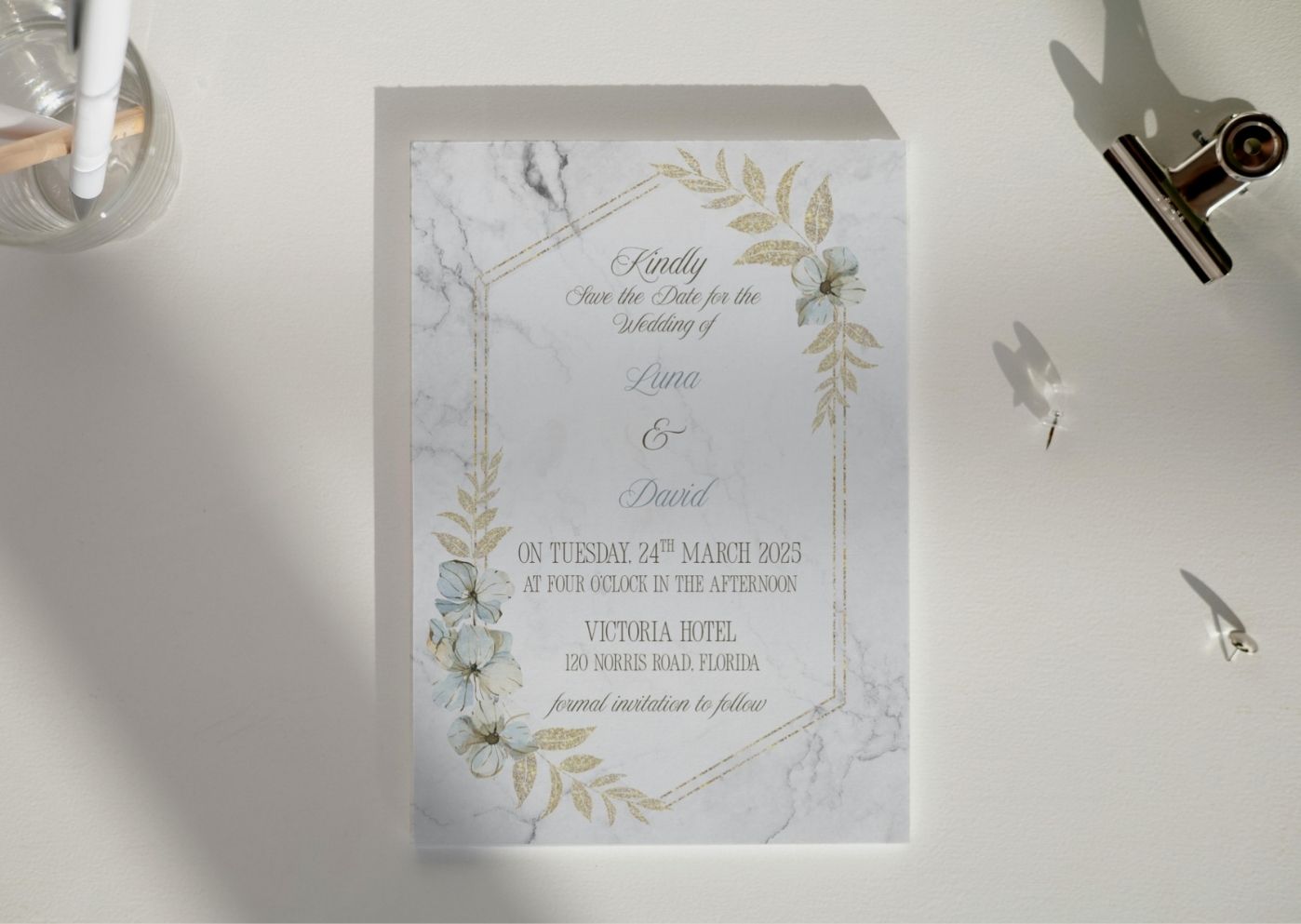 Marble & Gold Invite - MintyInvites