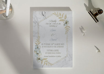 Marble & Gold Invite - MintyInvites