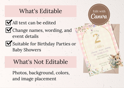 Garden Bunny Birthday Invite - MintyInvites