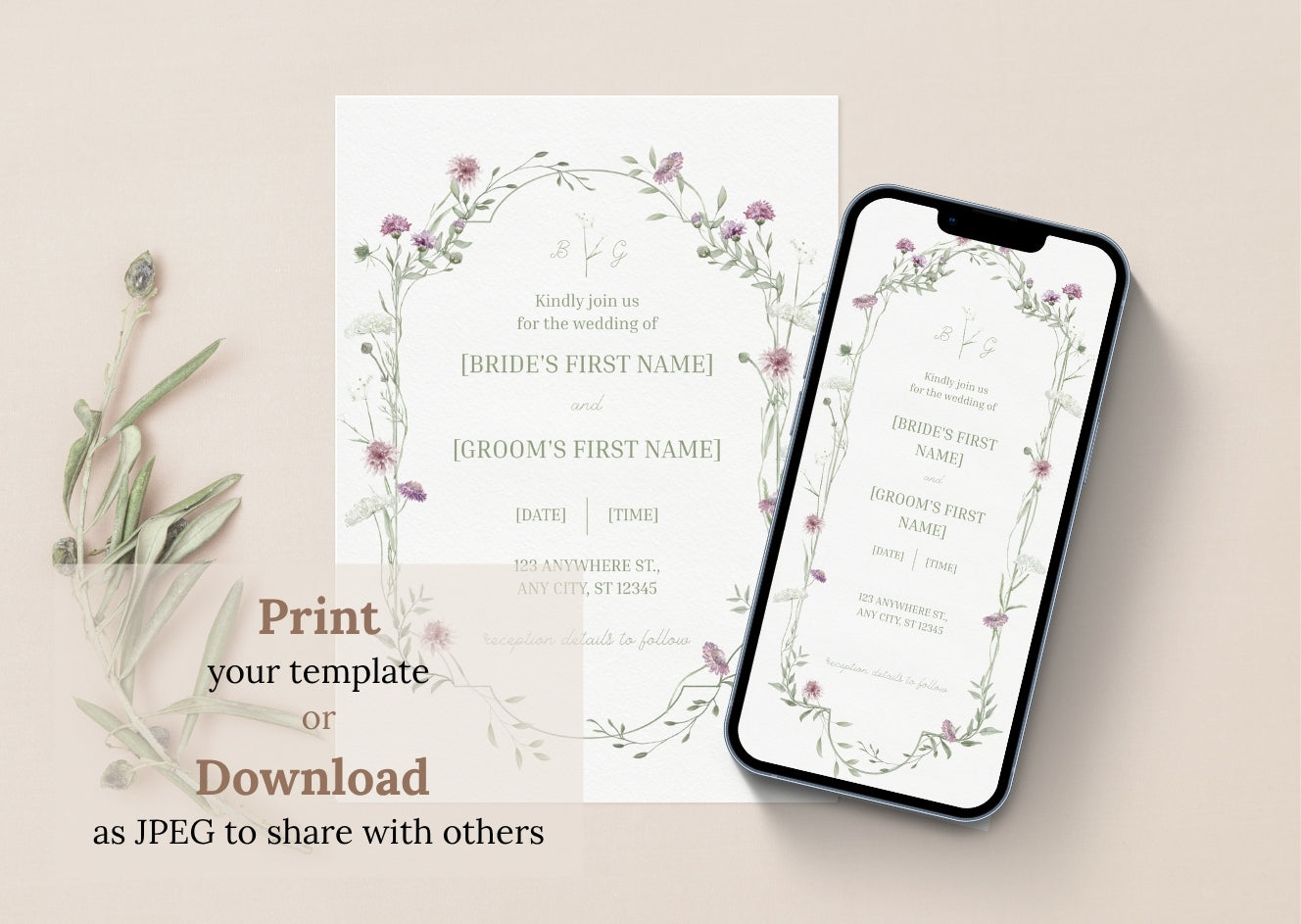 Wildflower Meadow Wedding Invitation - Mintyinvites