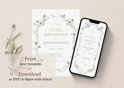 Wildflower Meadow Wedding Invitation - Mintyinvites