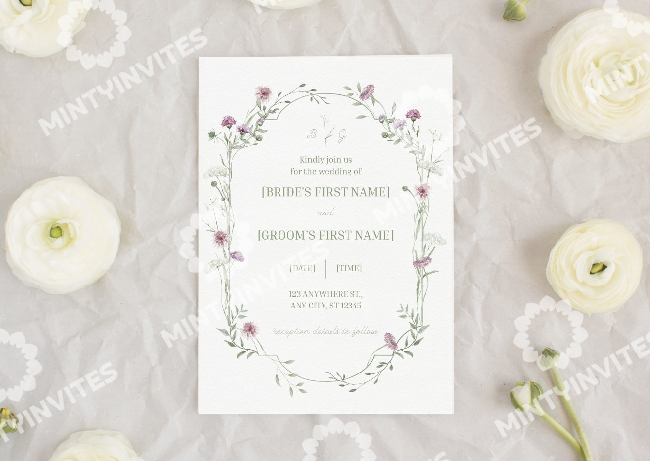 Wildflower Meadow Wedding Invitation - Mintyinvites