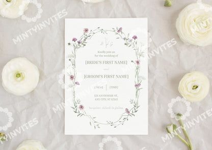 Wildflower Meadow Wedding Invitation - Mintyinvites