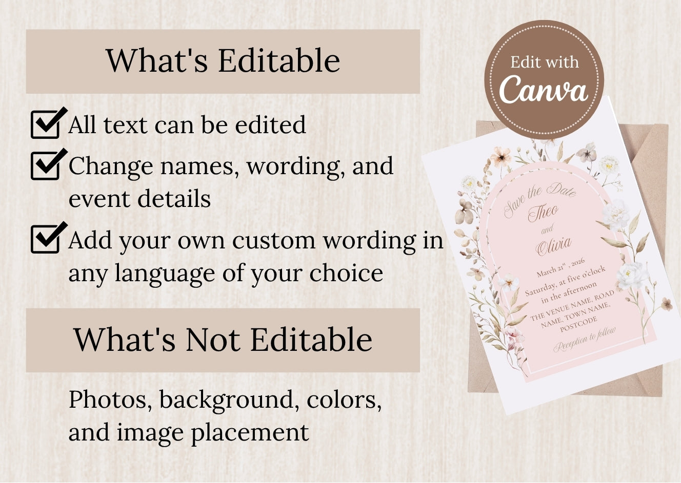 Blush Floral Wedding Invite - MintyInvites