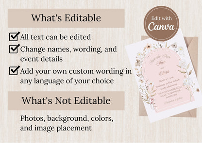 Blush Floral Wedding Invite - MintyInvites