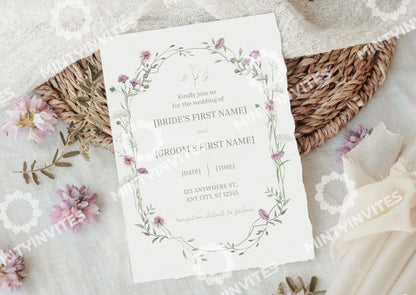 Wildflower Meadow Wedding Invitation - Mintyinvites