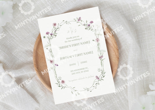 Wildflower Meadow Wedding Invitation - Mintyinvites