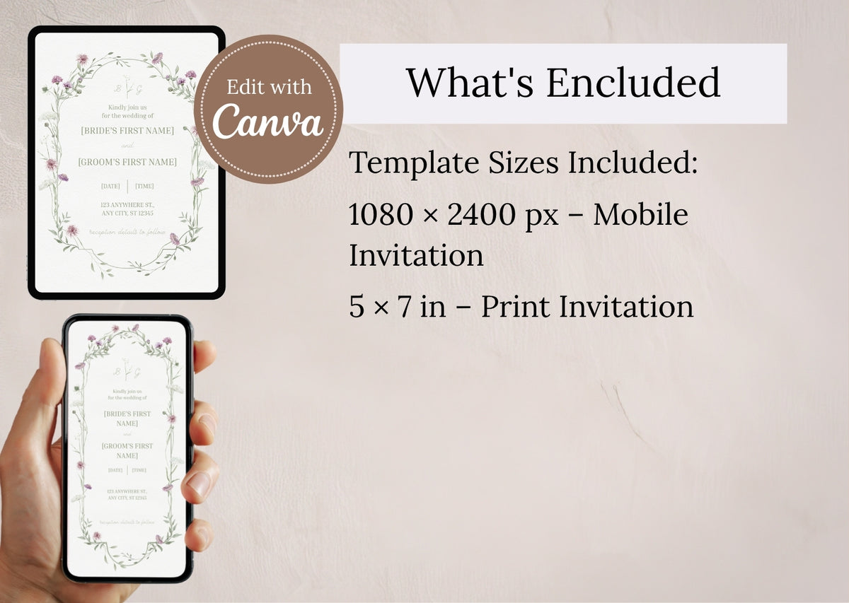 Wildflower Meadow Wedding Invitation - Mintyinvites