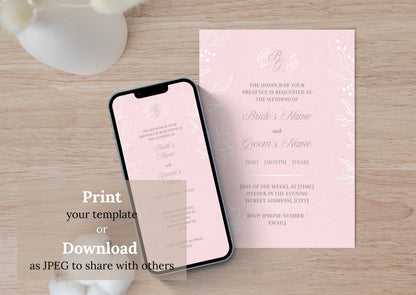 Blush Romance Wedding Invitation - MintyInvites