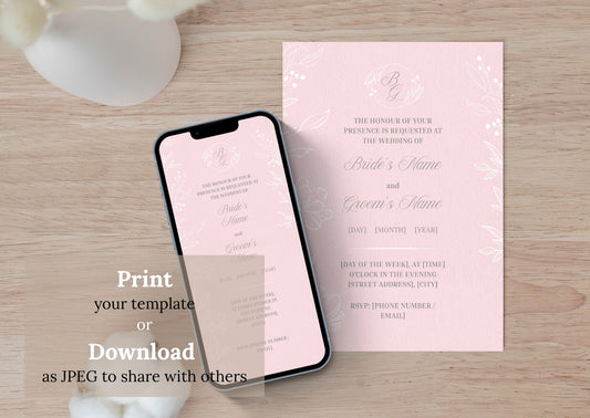Blush Romance Wedding Invitation - MintyInvites