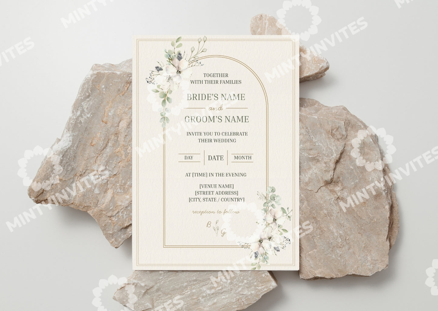 Boho Sage Green Wedding Invite - MintyInvites