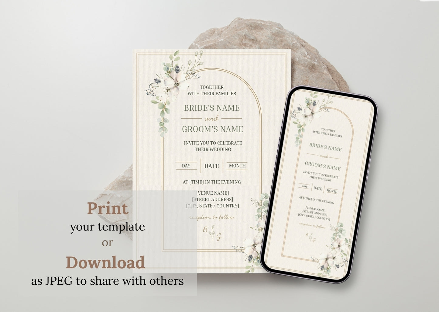 Boho Sage Green Wedding Invite - MintyInvites