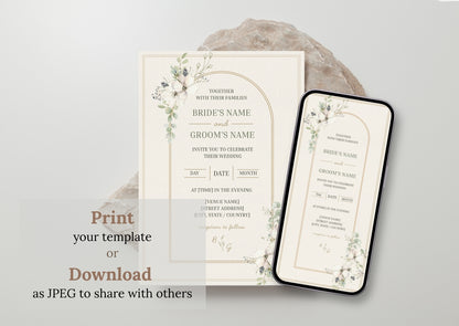 Boho Sage Green Wedding Invite - MintyInvites