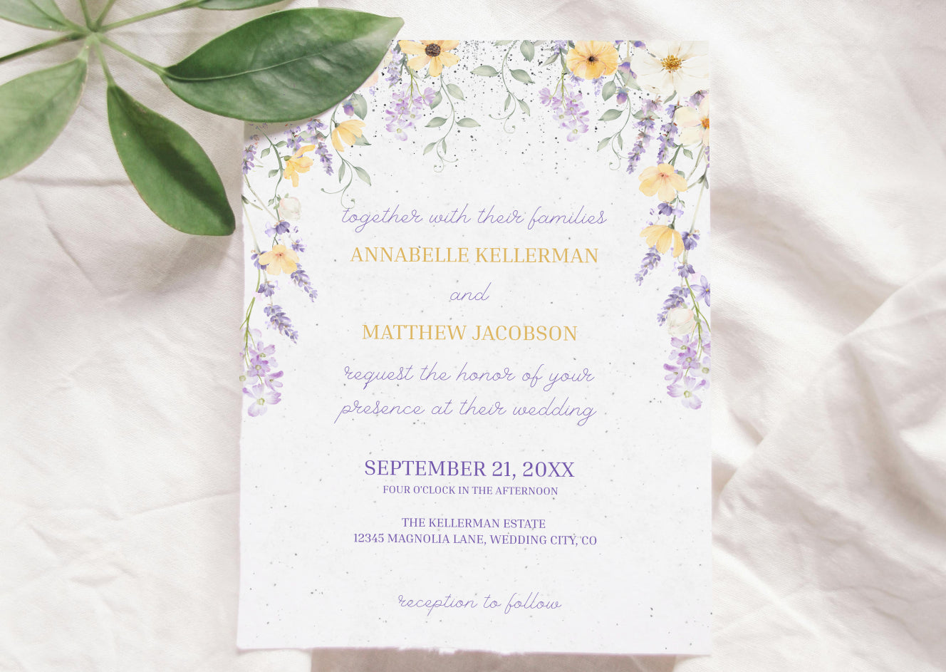Lavender Meadow Wedding Invitation - Mintyinvites