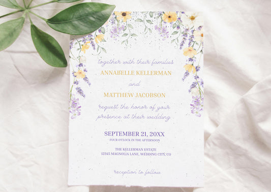 Lavender Meadow Wedding Invitation - Mintyinvites