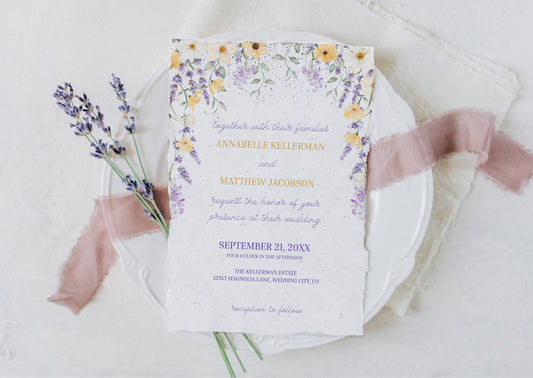 Lavender Meadow Wedding Invitation - Mintyinvites